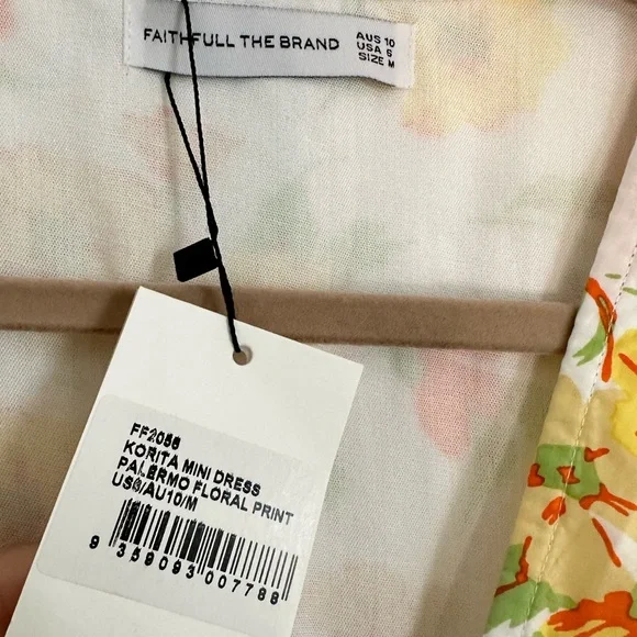 Faithfull the Brand Floral Mini Dress - White and Yellow - Picture 6 of 9